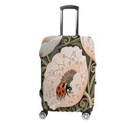 FodPand Luggage Cover for Suitcase 19-32 Inch Ladybug on Flower Travel Suitcase Protector Vibrant Anti-Scratch Washable Luggage Sleeve with Funny Design, white, XL, Ladybug on Flower