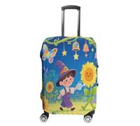 FodPand Luggage Cover for Suitcase 19-32 Inch Magic_garden Travel Suitcase Protector Vibrant Anti-Scratch Washable Luggage Sleeve with Funny Design, white, L, Magic_garden