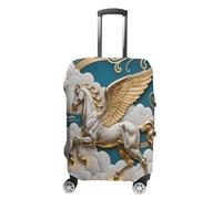 FodPand Luggage Cover for Suitcase 19-32 Inch Pegasus Cloud Flight Travel Suitcase Protector Vibrant Anti-Scratch Washable Luggage Sleeve with Funny Design, white, M, Pegasus Cloud Flight