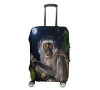 FodPand Luggage Cover for Suitcase 19-32 Inch Peruvian Night Monkey Travel Suitcase Protector Vibrant Anti-Scratch Washable Luggage Sleeve with Funny Design, white, Small, Peruvian Night Monkey