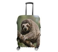 FodPand Luggage Cover for Suitcase 19-32 Inch Slow Loris Travel Suitcase Protector Vibrant Anti-Scratch Washable Luggage Sleeve with Funny Design, white, L, Slow Loris