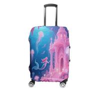 FodPand Luggage Cover for Suitcase 19-32 Inch Underwater Coral Palace Travel Suitcase Protector Vibrant Anti-Scratch Washable Luggage Sleeve with Funny Design, white, M, Underwater Coral Palace