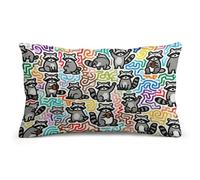 FodPand Lumbar Pillow Cover - Little Red Panda Doodle Double-Sided Printed Plush Cushion Case with Hidden Zipper, Decorative Throw Pillow Cover for Couch Bedroom Living Room Outdoor Use 8"x12"