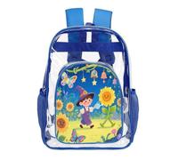 FodPand Magic_garden Clear Mini Backpack Transparent Backpacks PVC See Through Clear Bag for Work Travel, Blue, 43X32.5cm, Daypack Backpacks