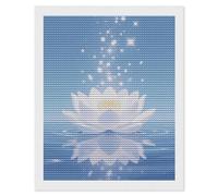 FodPand Magical Lotus Flower Bloom Diamond Painting Kits for Adults Beginner 5D Round Drill Full Diamonds Pictures Gem Art Kits Crafts Gift DIY Diamond Art Kits for Home Wall Decor 16"x20"