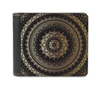 FODPAND Mandala Leather Wallet Extra Capacity Bifold Wallet Slim Minimalist Front Pocket Wallets Credit Card Holder