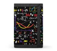 FodPand Mathematics And Physics Wallet,Portable Three Folds Wallet Sturdy With Hanging Buckle Zipper Wallets for Man Woman