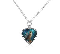 FodPand Maya Owl Pet Memorial Necklace for Ashes Waterproof Cremation Jewelry for Men Women Adjustable Pet Urn Pendant with Filling Kit Keepsake Gift for Loss of Dog Cat