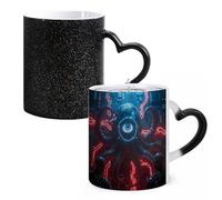 FodPand Mechanical Octopus Eyes Color Changing Mugs Heat Sensitive Ceramic Coffee Mugs Funny Temperature Changing Mug Novelty Magic Cup Gift for Coffee Lover 11 Oz