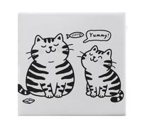 FodPand Memory Foam Seat Cushion for Chairs 13.8 X 15 Inches, Removable Cover Square Chair Pad with Zipper, Cute Black White Lovely Cat Chair Cushion for Office, Car, Home & Outdoor