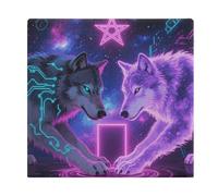 FodPand Memory Foam Seat Cushion for Chairs 13.8 X 15 Inches, Removable Cover Square Chair Pad with Zipper, Lightning Wolves Chair Cushion for Office, Car, Home & Outdoor