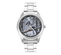 FodPand Men's Stainless Steel Three Hand Watch 40mm Case Business Dress | Birds on The Tree, Big Face, Alloy Case, Scratch-Resistant Glass, Adjustable Bracelet, Deployment Clasp, Luminous Hands