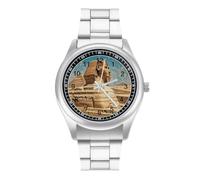 FodPand Men's Stainless Steel Three Hand Watch 40mm Case Business Dress | Sphinx, Big Face, Alloy Case, Scratch-Resistant Glass, Adjustable Bracelet, Deployment Clasp, Luminous Hands