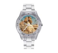FodPand Men's Stainless Steel Three Hand Watch 40mm Case Business Dress | Sphinx, Big Face, Alloy Case, Scratch-Resistant Glass, Adjustable Bracelet, Deployment Clasp, Luminous Hands