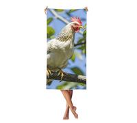 FodPand Microfiber Lightweight Beach Towel Sand Free Quick Dry Bath Towel Oversized Travel Towels Chicken on a Branch Beach Blanket Absorbent Thin Swim Towels for Adult Gift,27.5" x 55"