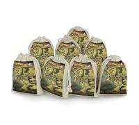 FodPand Middle Earth Map Drawstring Pouch Small Gift Bags 8-Pack | 6.7x4.9 In Reusable Empty Gift Pouches, Washable & Portable Drawstring jewelry Pouches Sachet Bags for Storage Travel Jewelry