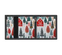 FodPand Minimalist A Red Style House Trifold Wallet for Men | Slim Front Pocket with Key Hook | Extra Capacity Billfold with 8 Card Slots | 1 Clear Id Window | 1 Zip Coin Pocket | Gift for Him
