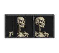 FodPand Minimalist A Skeleton Trifold Wallet for Men | Slim Front Pocket with Key Hook | Extra Capacity Billfold with 8 Card Slots | 1 Clear Id Window | 1 Zip Coin Pocket | Gift for Him