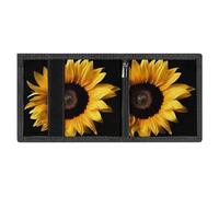 FodPand Minimalist A Sunflower Trifold Wallet for Men | Slim Front Pocket with Key Hook | Extra Capacity Billfold with 8 Card Slots | 1 Clear Id Window | 1 Zip Coin Pocket | Gift for Him