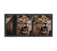 FodPand Minimalist Angry Lion Trifold Wallet for Men | Slim Front Pocket with Key Hook | Extra Capacity Billfold with 8 Card Slots | 1 Clear Id Window | 1 Zip Coin Pocket | Gift for Him