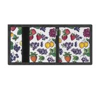 FodPand Minimalist Berries And Fruits Trifold Wallet for Men | Slim Front Pocket with Key Hook | Extra Capacity Billfold with 8 Card Slots | 1 Clear Id Window | 1 Zip Coin Pocket | Gift for Him