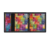 FodPand Minimalist Bright Colors Abstract Trifold Wallet for Men | Slim Front Pocket with Key Hook | Extra Capacity Billfold with 8 Card Slots | 1 Clear Id Window | 1 Zip Coin Pocket | Gift for Him