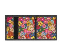 FodPand Minimalist Bright Flower Style Trifold Wallet for Men | Slim Front Pocket with Key Hook | Extra Capacity Billfold with 8 Card Slots | 1 Clear Id Window | 1 Zip Coin Pocket | Gift for Him