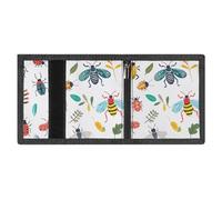 FodPand Minimalist Bright Insect Pattern Trifold Wallet for Men | Slim Front Pocket with Key Hook | Extra Capacity Billfold with 8 Card Slots | 1 Clear Id Window | 1 Zip Coin Pocket | Gift for Him