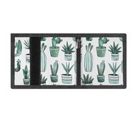 FodPand Minimalist Cacti And Succulents Trifold Wallet for Men | Slim Front Pocket with Key Hook | Extra Capacity Billfold with 8 Card Slots | 1 Clear Id Window | 1 Zip Coin Pocket | Gift for Him
