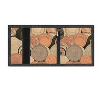 FodPand Minimalist Circle Pattern Trifold Wallet for Men | Slim Front Pocket with Key Hook | Extra Capacity Billfold with 8 Card Slots | 1 Clear Id Window | 1 Zip Coin Pocket | Gift for Him