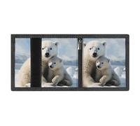 FodPand Minimalist Cute Polar Bear Trifold Wallet for Men | Slim Front Pocket with Key Hook | Extra Capacity Billfold with 8 Card Slots | 1 Clear Id Window | 1 Zip Coin Pocket | Gift for Him