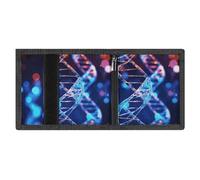 FodPand Minimalist DNA Genetic Helix Trifold Wallet for Men | Slim Front Pocket with Key Hook | Extra Capacity Billfold with 8 Card Slots | 1 Clear Id Window | 1 Zip Coin Pocket | Gift for Him