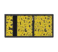 FodPand Minimalist Doodles And Symbols Trifold Wallet for Men | Slim Front Pocket with Key Hook | Extra Capacity Billfold with 8 Card Slots | 1 Clear Id Window | 1 Zip Coin Pocket | Gift for Him