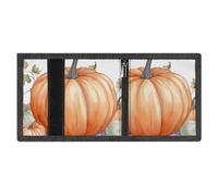 FodPand Minimalist Fall Watercolor Pumpkins Trifold Wallet for Men | Slim Front Pocket with Key Hook | Extra Capacity Billfold with 8 Card Slots | 1 Clear Id Window | 1 Zip Coin Pocket | Gift for Him