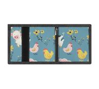 FodPand Minimalist Farm Animal Trifold Wallet for Men | Slim Front Pocket with Key Hook | Extra Capacity Billfold with 8 Card Slots | 1 Clear Id Window | 1 Zip Coin Pocket | Gift for Him