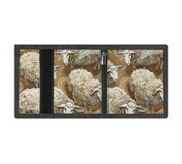FodPand Minimalist Four Brown Sheep Trifold Wallet for Men | Slim Front Pocket with Key Hook | Extra Capacity Billfold with 8 Card Slots | 1 Clear Id Window | 1 Zip Coin Pocket | Gift for Him