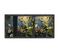 FodPand Minimalist Frogs Sing Trifold Wallet for Men | Slim Front Pocket with Key Hook | Extra Capacity Billfold with 8 Card Slots | 1 Clear Id Window | 1 Zip Coin Pocket | Gift for Him