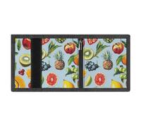 FodPand Minimalist Fruits Trifold Wallet for Men | Slim Front Pocket with Key Hook | Extra Capacity Billfold with 8 Card Slots | 1 Clear Id Window | 1 Zip Coin Pocket | Gift for Him