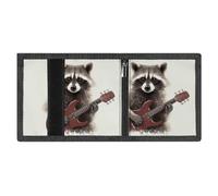 FodPand Minimalist Funny Raccoon Trifold Wallet for Men | Slim Front Pocket with Key Hook | Extra Capacity Billfold with 8 Card Slots | 1 Clear Id Window | 1 Zip Coin Pocket | Gift for Him