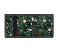 FodPand Minimalist Gold And White Stars Trifold Wallet for Men | Slim Front Pocket with Key Hook | Extra Capacity Billfold with 8 Card Slots | 1 Clear Id Window | 1 Zip Coin Pocket | Gift for Him