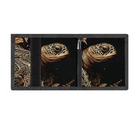FodPand Minimalist Gold Sea Turtle Trifold Wallet for Men | Slim Front Pocket with Key Hook | Extra Capacity Billfold with 8 Card Slots | 1 Clear Id Window | 1 Zip Coin Pocket | Gift for Him