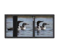 FodPand Minimalist Loon Birds Trifold Wallet for Men | Slim Front Pocket with Key Hook | Extra Capacity Billfold with 8 Card Slots | 1 Clear Id Window | 1 Zip Coin Pocket | Gift for Him