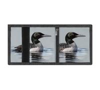 FodPand Minimalist Loon Nature Bird Trifold Wallet for Men | Slim Front Pocket with Key Hook | Extra Capacity Billfold with 8 Card Slots | 1 Clear Id Window | 1 Zip Coin Pocket | Gift for Him