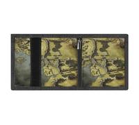 FodPand Minimalist Middle Earth Map Trifold Wallet for Men | Slim Front Pocket with Key Hook | Extra Capacity Billfold with 8 Card Slots | 1 Clear Id Window | 1 Zip Coin Pocket | Gift for Him