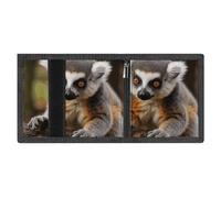 FodPand Minimalist Monkey Lemur Cute Trifold Wallet for Men | Slim Front Pocket with Key Hook | Extra Capacity Billfold with 8 Card Slots | 1 Clear Id Window | 1 Zip Coin Pocket | Gift for Him