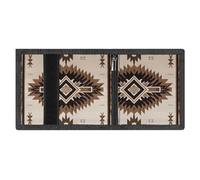 FodPand Minimalist Native American Trifold Wallet for Men | Slim Front Pocket with Key Hook | Extra Capacity Billfold with 8 Card Slots | 1 Clear Id Window | 1 Zip Coin Pocket | Gift for Him