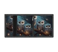 FodPand Minimalist Owl on Tree Trifold Wallet for Men | Slim Front Pocket with Key Hook | Extra Capacity Billfold with 8 Card Slots | 1 Clear Id Window | 1 Zip Coin Pocket | Gift for Him