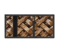 FodPand Minimalist Rattan Weave Pattern Trifold Wallet for Men | Slim Front Pocket with Key Hook | Extra Capacity Billfold with 8 Card Slots | 1 Clear Id Window | 1 Zip Coin Pocket | Gift for Him