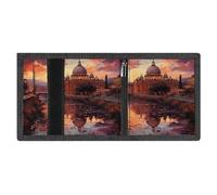 FodPand Minimalist Rome Sunset Trifold Wallet for Men | Slim Front Pocket with Key Hook | Extra Capacity Billfold with 8 Card Slots | 1 Clear Id Window | 1 Zip Coin Pocket | Gift for Him