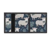 FodPand Minimalist Sheep And Holly Tree Trifold Wallet for Men | Slim Front Pocket with Key Hook | Extra Capacity Billfold with 8 Card Slots | 1 Clear Id Window | 1 Zip Coin Pocket | Gift for Him